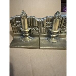 Pair of Vintage PM Craftsman Brass Bookends USA